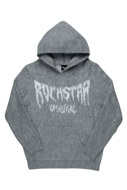 Andros Grey Graphic Knitted Hoodie - image 1