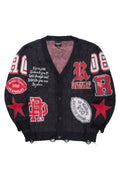 Delling Black/White/Red Knit Sweater - image 1