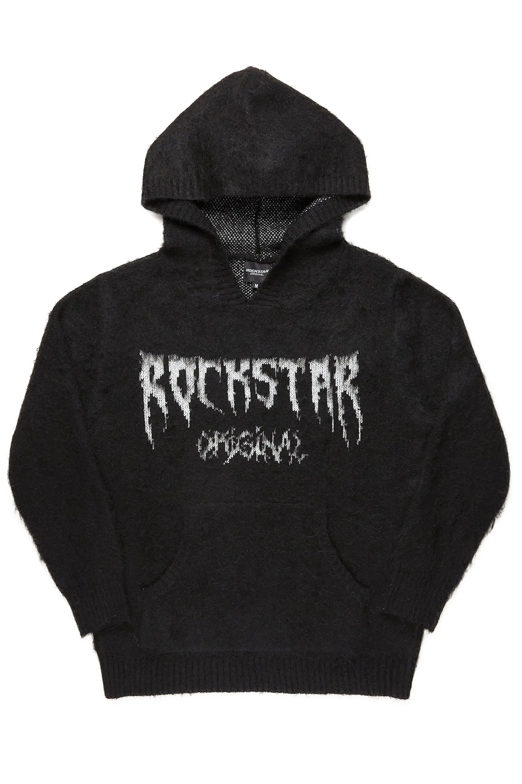 Andros Black Graphic Knitted Hoodie - image 1
