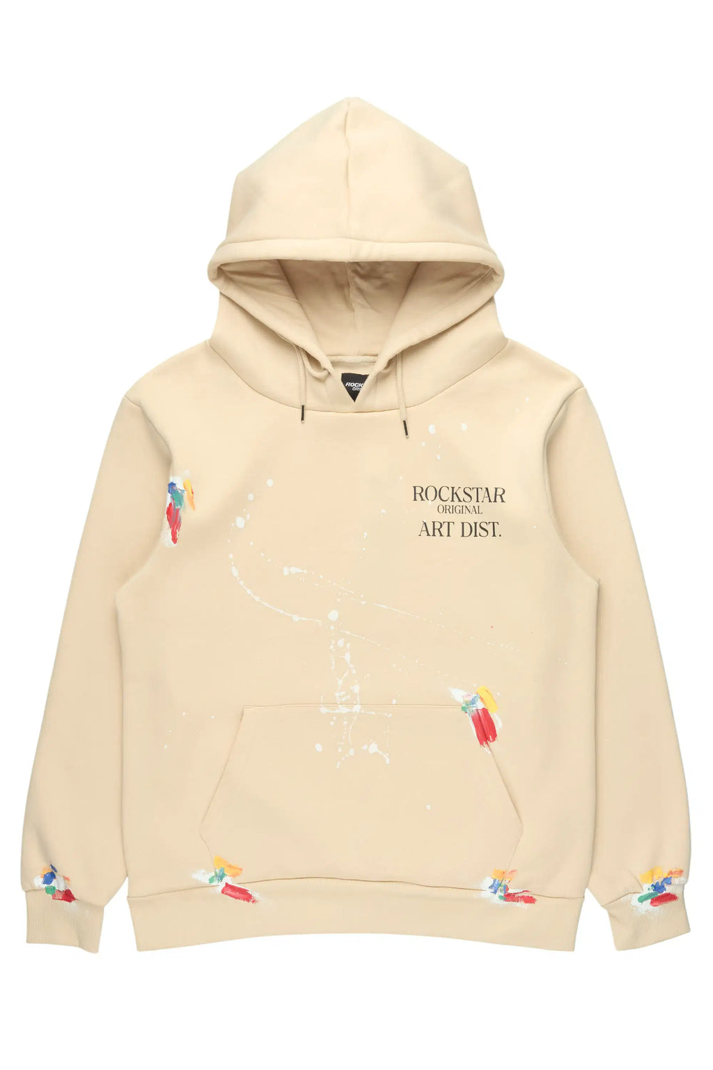 Rockstar Art Dist. Beige Graphic Relaxed Hoodie - image 1
