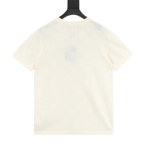 Louis Vuitton Mesh Checkerboard Knit Short Sleeve T-Shirt