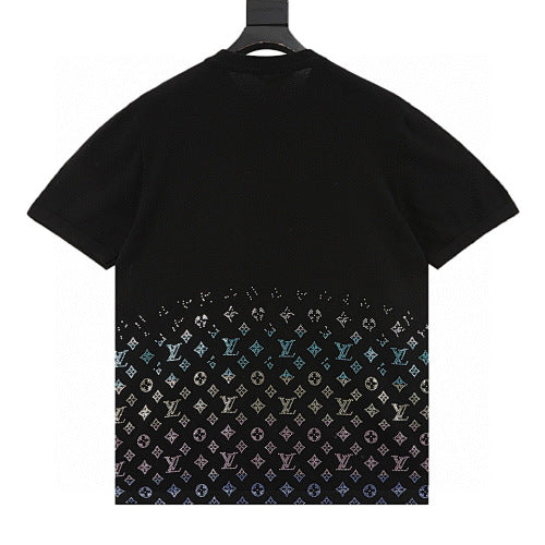 Louis Vuitton Monogram Crystal Gradient Knit Short Sleeve Top