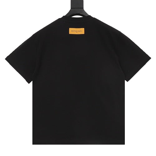 Louis Vuitton Distressed Towel Embroidery Short Sleeve T-Shirt