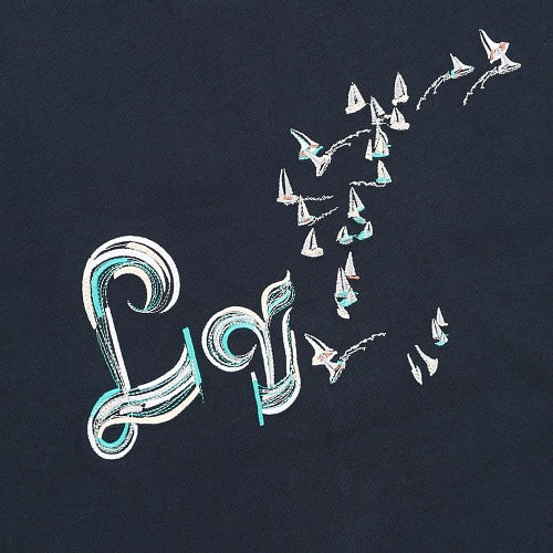Louis Vuitton Gradient Embroidered Sailboat & Bird T-Shirt